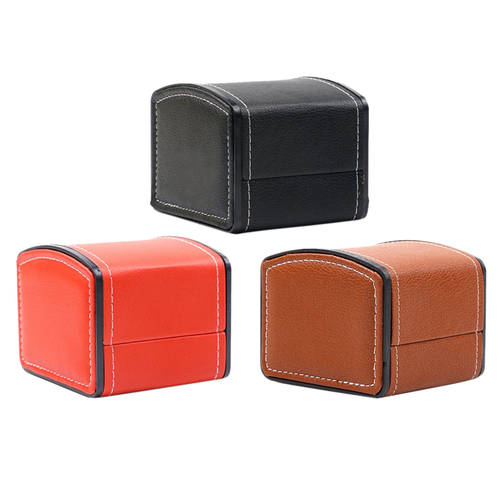 Portable Watch Box PU Leather Watch Case Organizer Storage Holder for Men Women Bracelet Vintage Jewelry Box with Leather Pillow